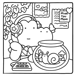 Ratinho na mesa com pilha de biscoitos para colorir