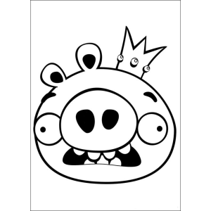 Rei Porco Pronto para Colorir