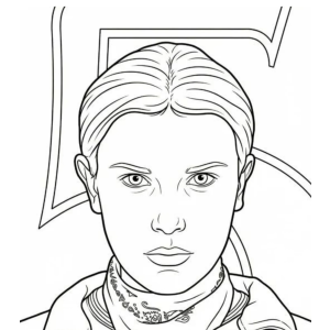 Retrato de Eleven de cabelo curto para colorir