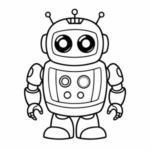 Robô de brinquedo clássico com botões para colorir