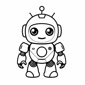 Robô de brinquedo com antena para colorir