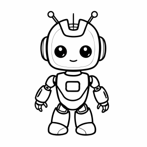 Robozinho de olhos grandes para colorir