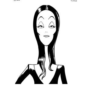 Rosto de Morticia Addams para colorir