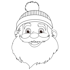 Rosto do Papai Noel fofinho para colorir