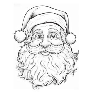 Rosto do Papai Noel sorrindo para colorir