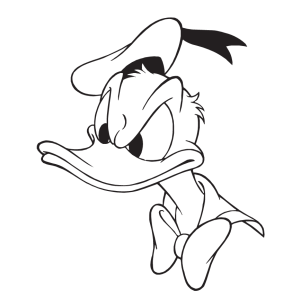 Rosto do Pato Donald zangado para colorir
