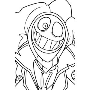 Rosto sorridente de monstro da Playtime de pertinho para colorir