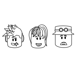 Rostos de avatares do Roblox para colorir