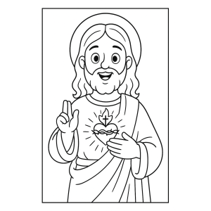 Sagrado Coração de Jesus para Colorir