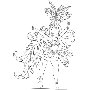 Celebration of Samba with a Joyful Dancer