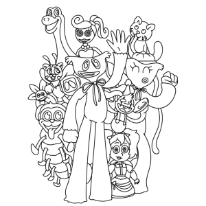 Smiling Critters reunidos para a foto para colorir