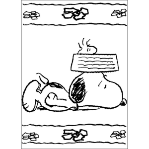 Snoopy e Woodstock em Momento de Relaxamento