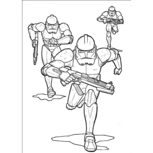 Soldados clones em ação para colorir