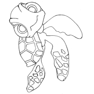 Squirt nadando no oceano para colorir