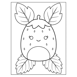 Squishmallow abacaxi entre folhas para colorir