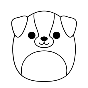 Squishmallow cachorrinho de orelhas caídas para colorir