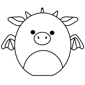 Squishmallow dragãozinho com asas para colorir