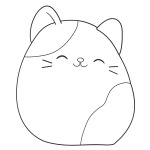 Squishmallow gatinho sorridente para colorir