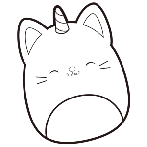 Squishmallow gato unicórnio para colorir
