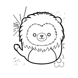 Squishmallow leãozinho de juba fofa para colorir