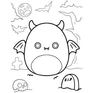 Squishmallow morceguinho com asas para colorir
