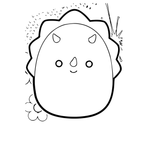 Squishmallow triceratops com chifres para colorir
