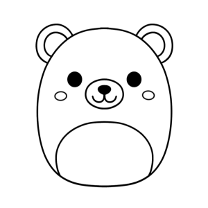 Squishmallow ursinho de orelhas redondas para colorir