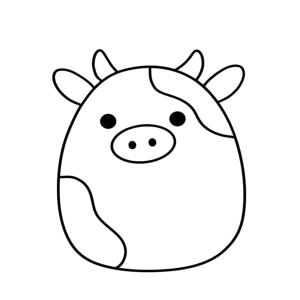 Squishmallow vaquinha com chifrinhos para colorir