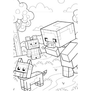 Steve e seu cachorro para colorir