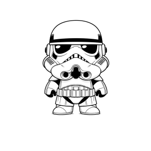 Stormtrooper fofinho em estilo chibi para colorir