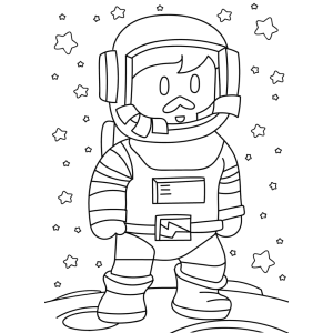 Stumble Guy astronauta entre estrelas para colorir