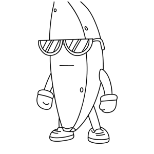 Stumble Guy banana de óculos escuros para colorir