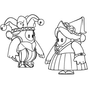 Stumble Guy bobo da corte e princesa para colorir