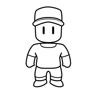 Stumble Guy clássico de boné para colorir