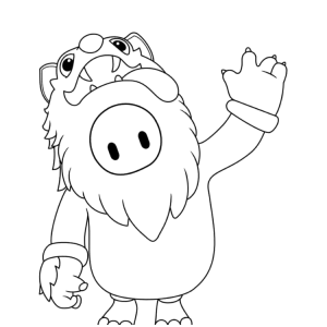 Stumble Guy de barba grande acenando para colorir