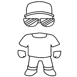 Stumble Guy de boné e óculos escuros para colorir