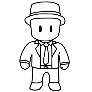 Stumble Guy de cartola e gravata para colorir