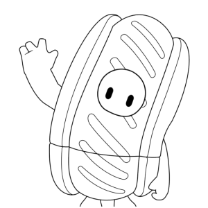 Stumble Guy fantasiado de cachorro-quente para colorir