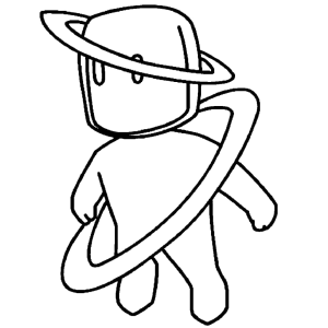 Stumble Guy fantasiado de planeta Saturno para colorir