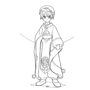 Syaoran Li com roupa tradicional chinesa para colorir