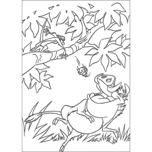 Timão correndo na floresta para colorir