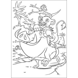 Timão montado em Pumba para colorir