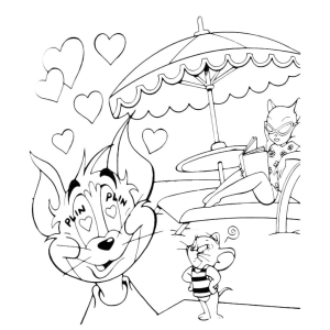 Tom Encantado na Praia com Toodles