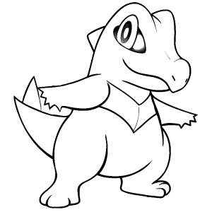 Totodile pronto para a aventura para colorir