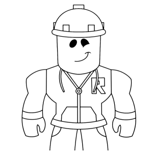 Trabalhador do Roblox com capacete para colorir