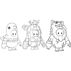 Turma de Stumble Guys fantasiados para colorir