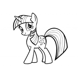 Twilight Sparkle unicórnio sorrindo para colorir