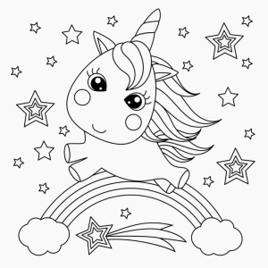Unicórnio Galopante no Céu Estrelado