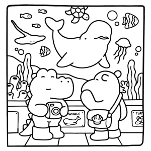 Ursinho escolhendo doces na padaria para colorir