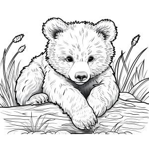 Um Urso Adorável no Campo